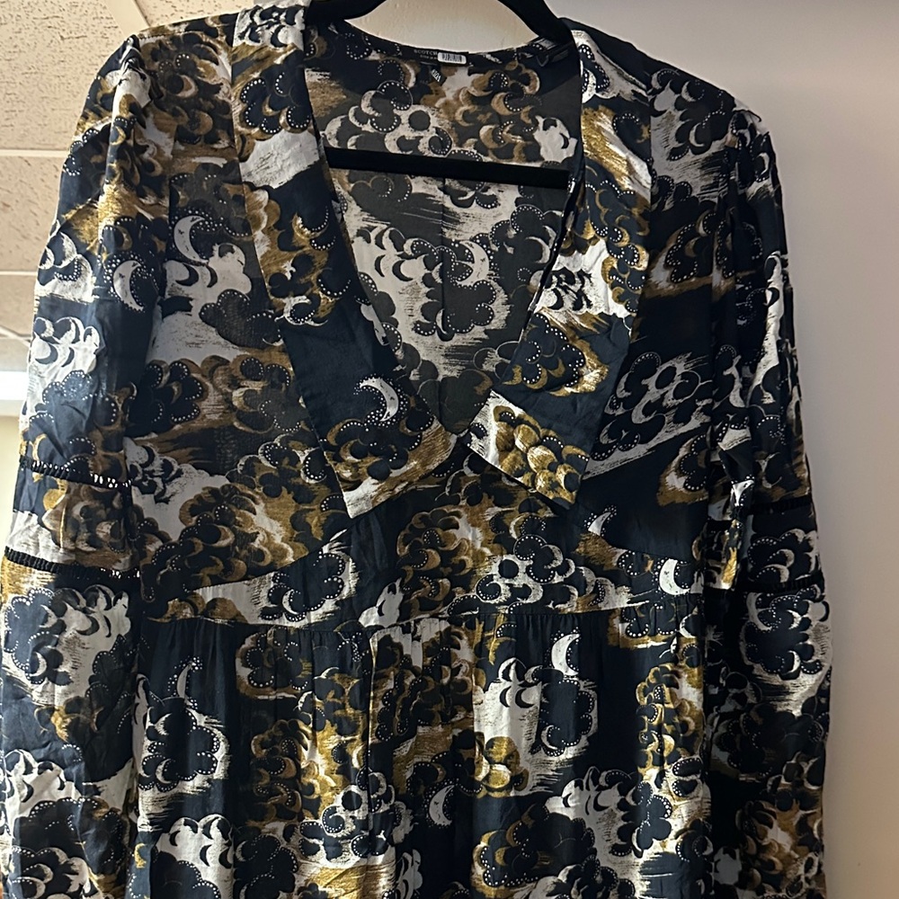 Scotch & Soda Black and Gold Maxi Dress